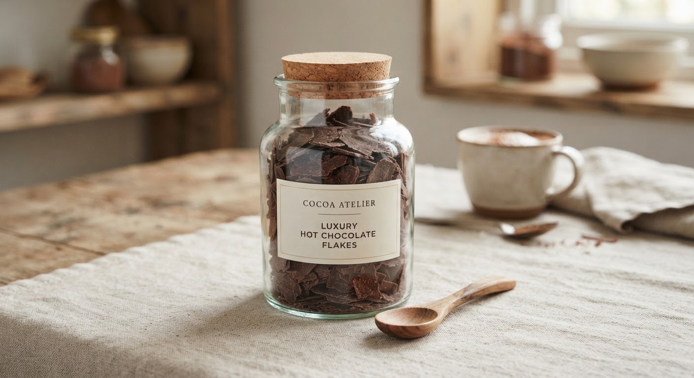 Hot Chocolate Flakes 250g — Thin drinking-chocolate flakes