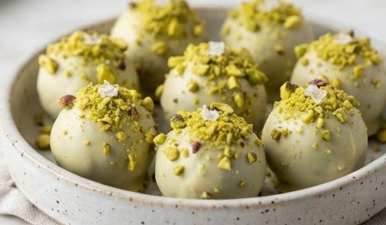 Pistachio Truffles — detail view